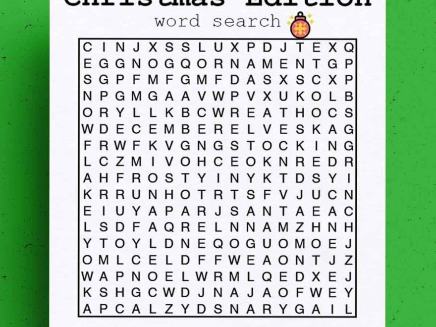 Free Christmas Word Search Printable PDF Game Sheets Crazy Laura
