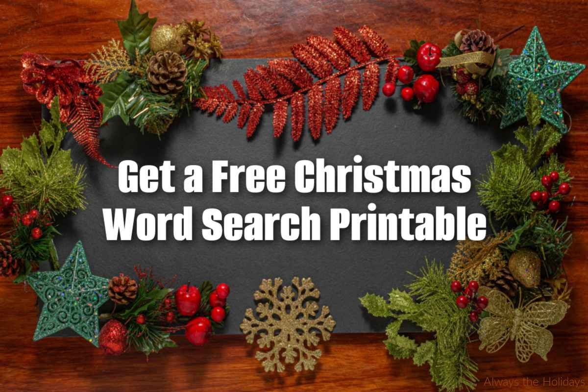 Free Christmas Word Search Printable With Answer Key Included