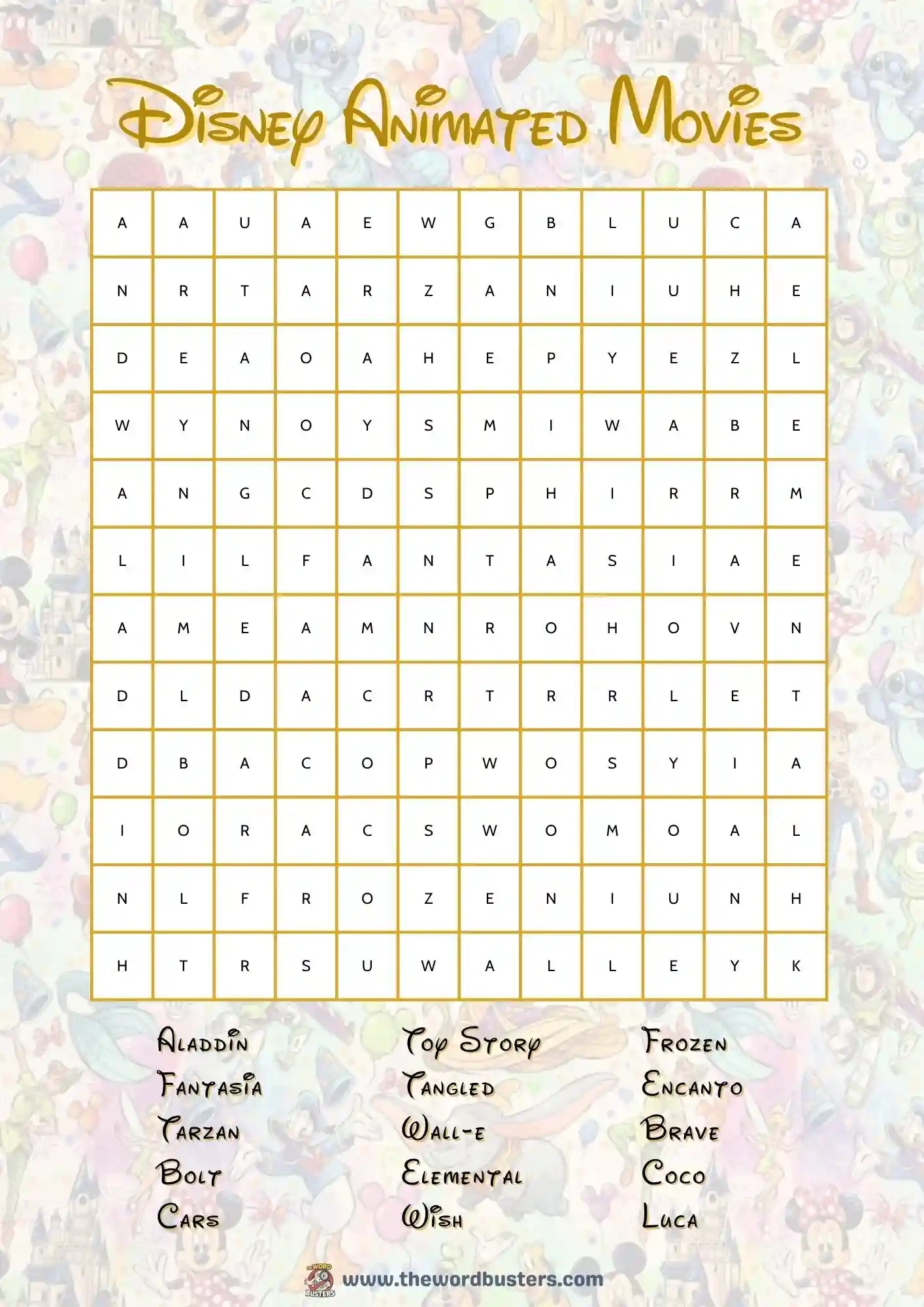 Free Disney Word Search Printables PDF Free Disney Word Search Printables PDF