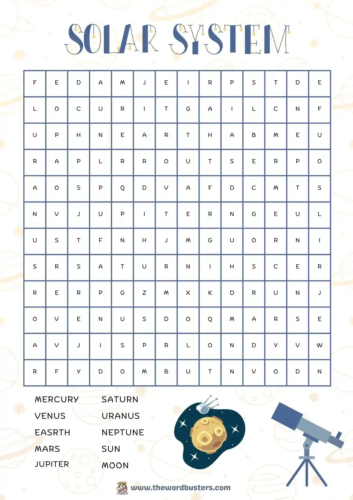Printable Word Searches For Second Graders