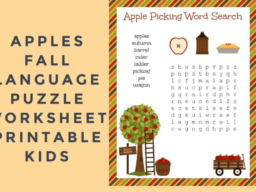 FREE Fall Festive Apple Picking Word Search Printable Worksheet