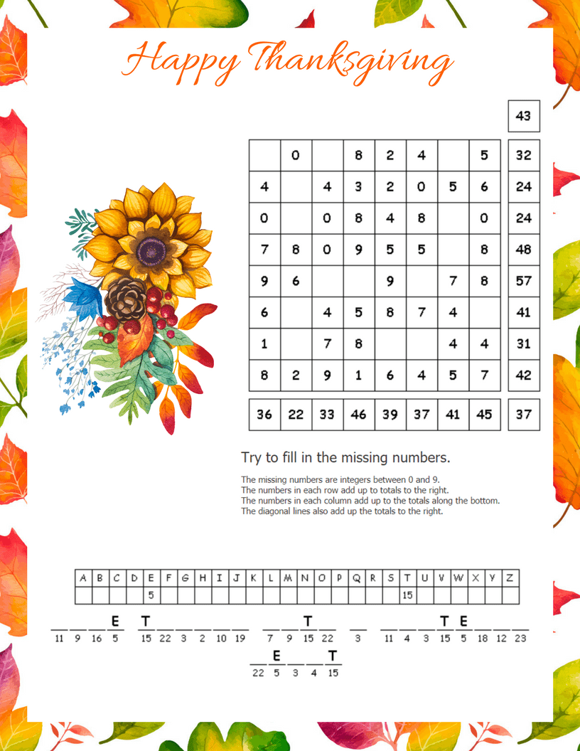 Free Fall Thanksgiving Puzzle Printables Daily Dish Magazine Free Fall Thanksgiving Puzzle Printables Daily Dish Magazine