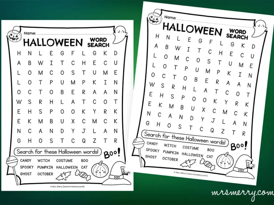 Free Halloween Word Search Printable Mrs Merry