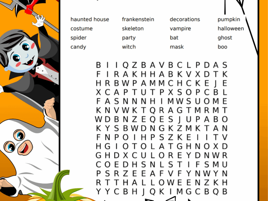 Free Halloween Word Search Two Kids And A Coupon