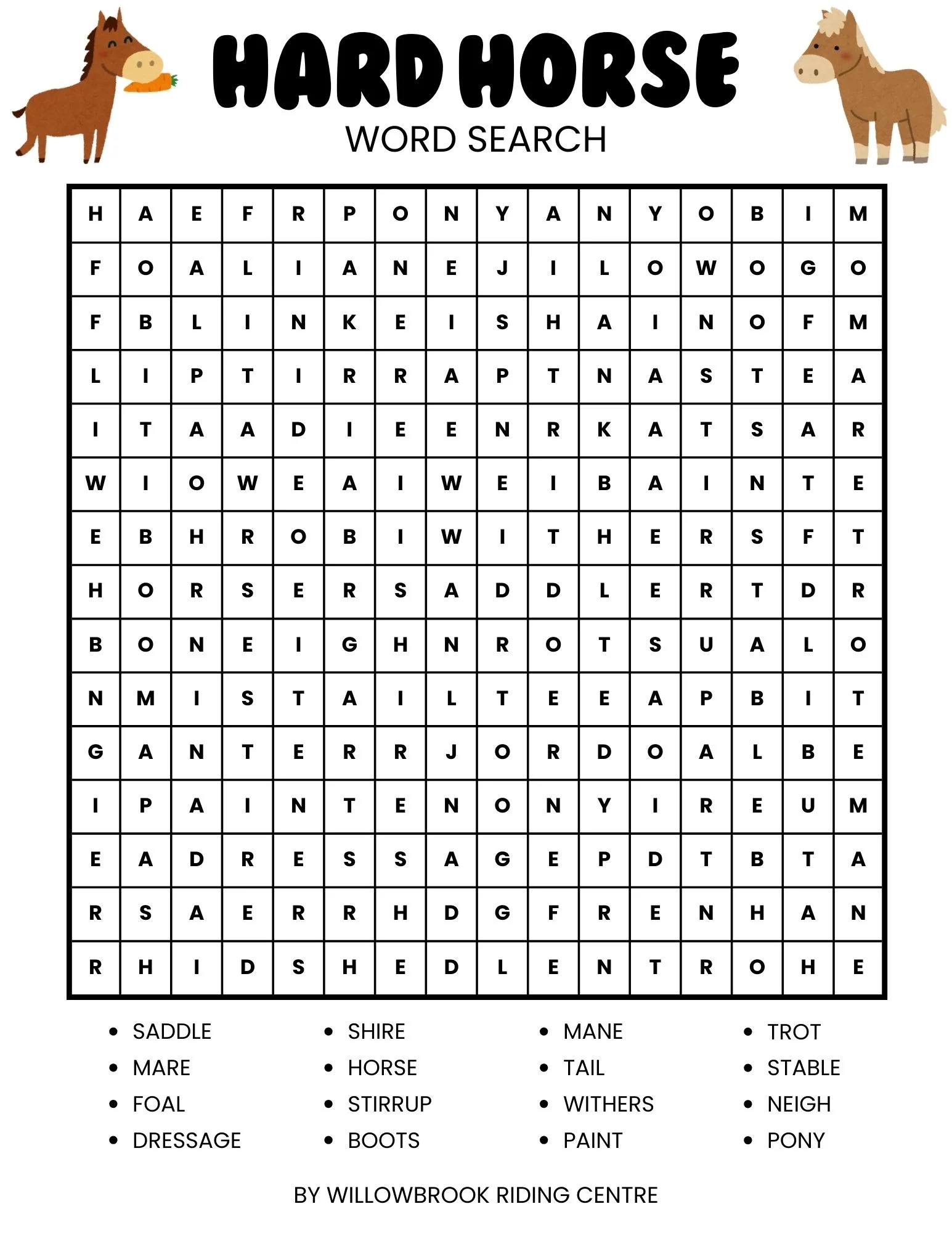 Free Horse Word Searches For Kids And Adults PDF Printables  Free Horse Word Searches For Kids And Adults PDF Printables