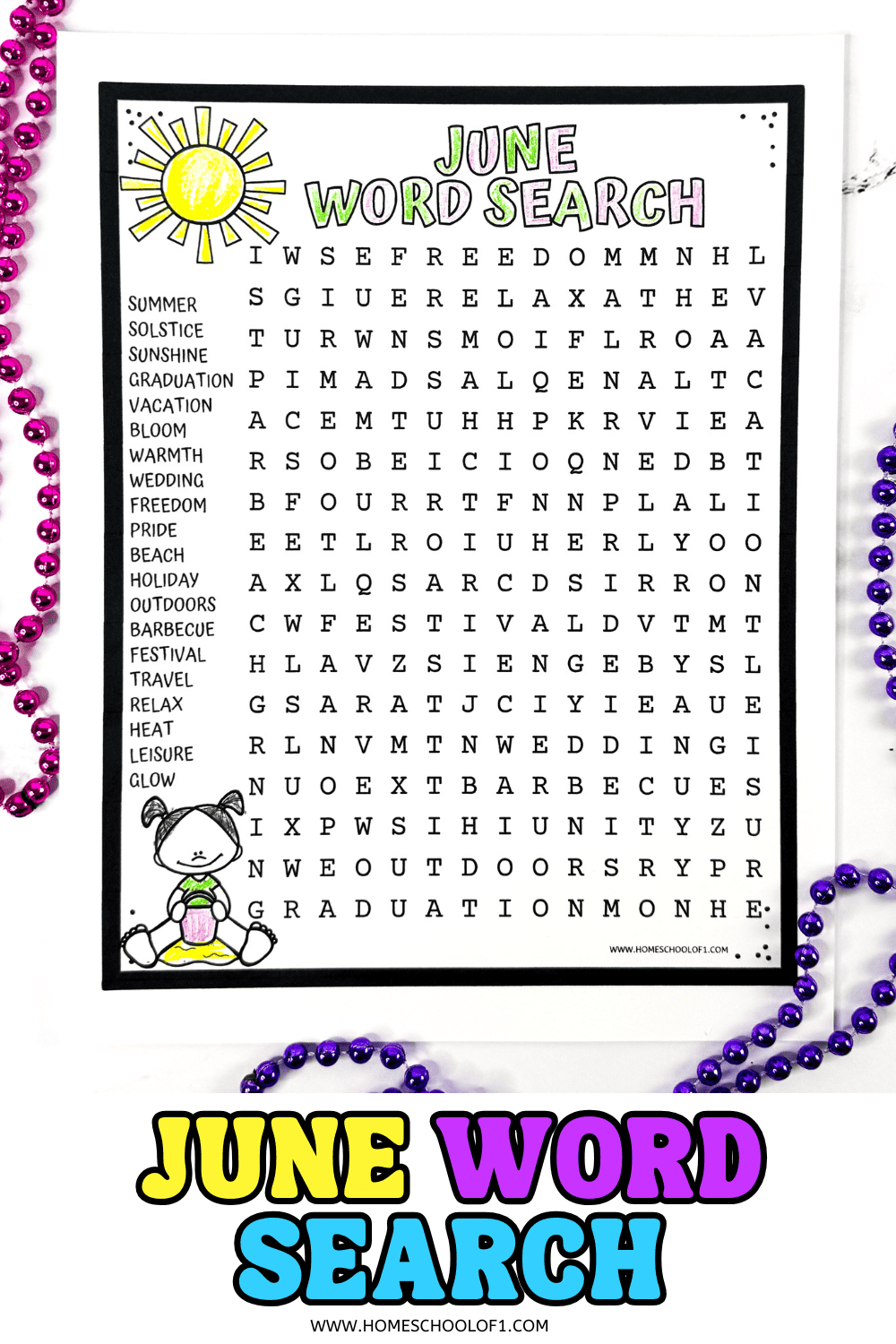 Free Printable Word Search For Toddler