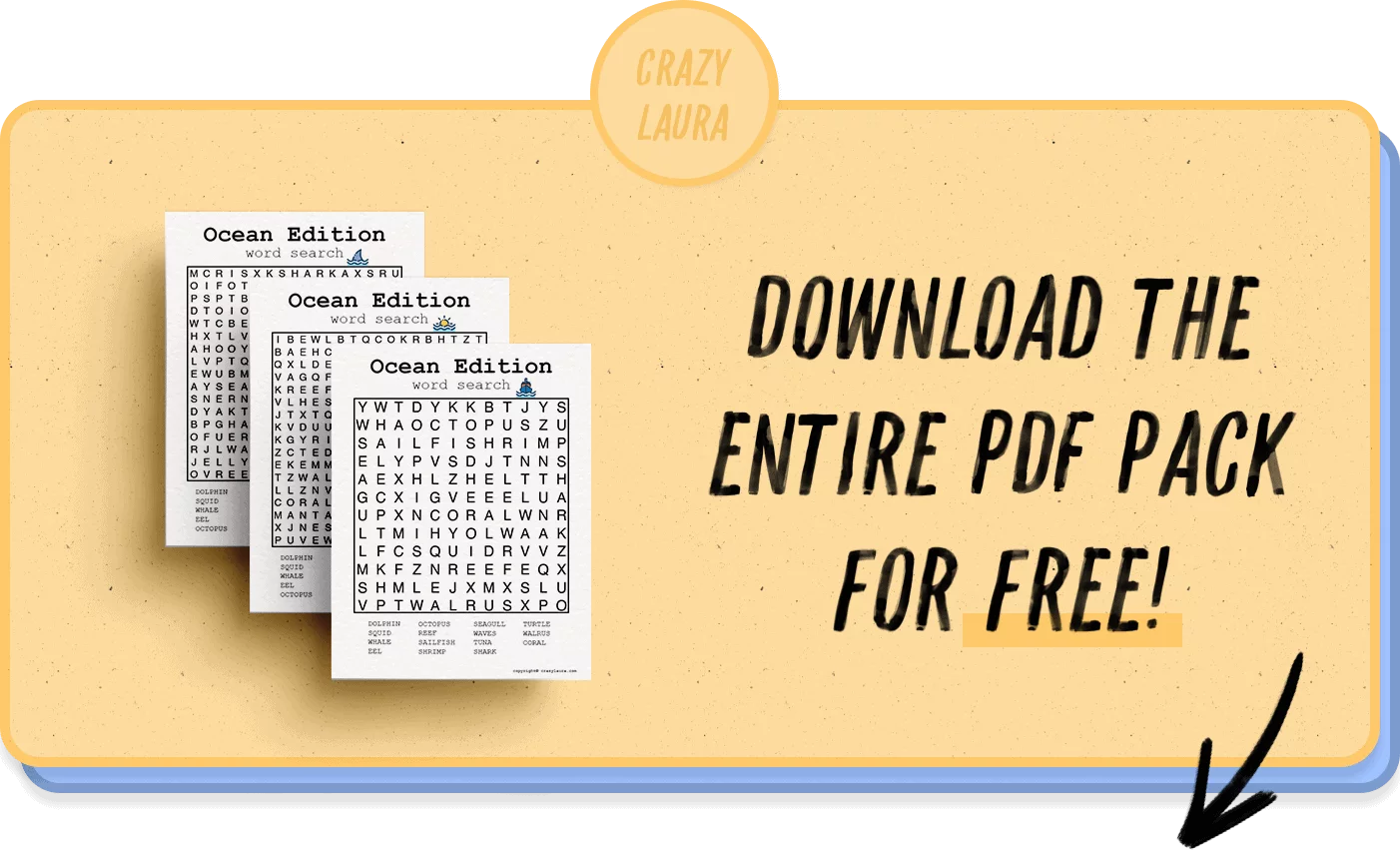 Free Ocean Word Search Printable Game Sheets Crazy Laura