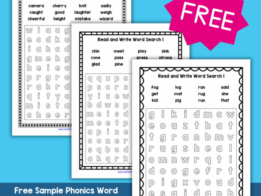 Free Phonics Word Search Puzzles Printable Sample Pages Your Therapy Source