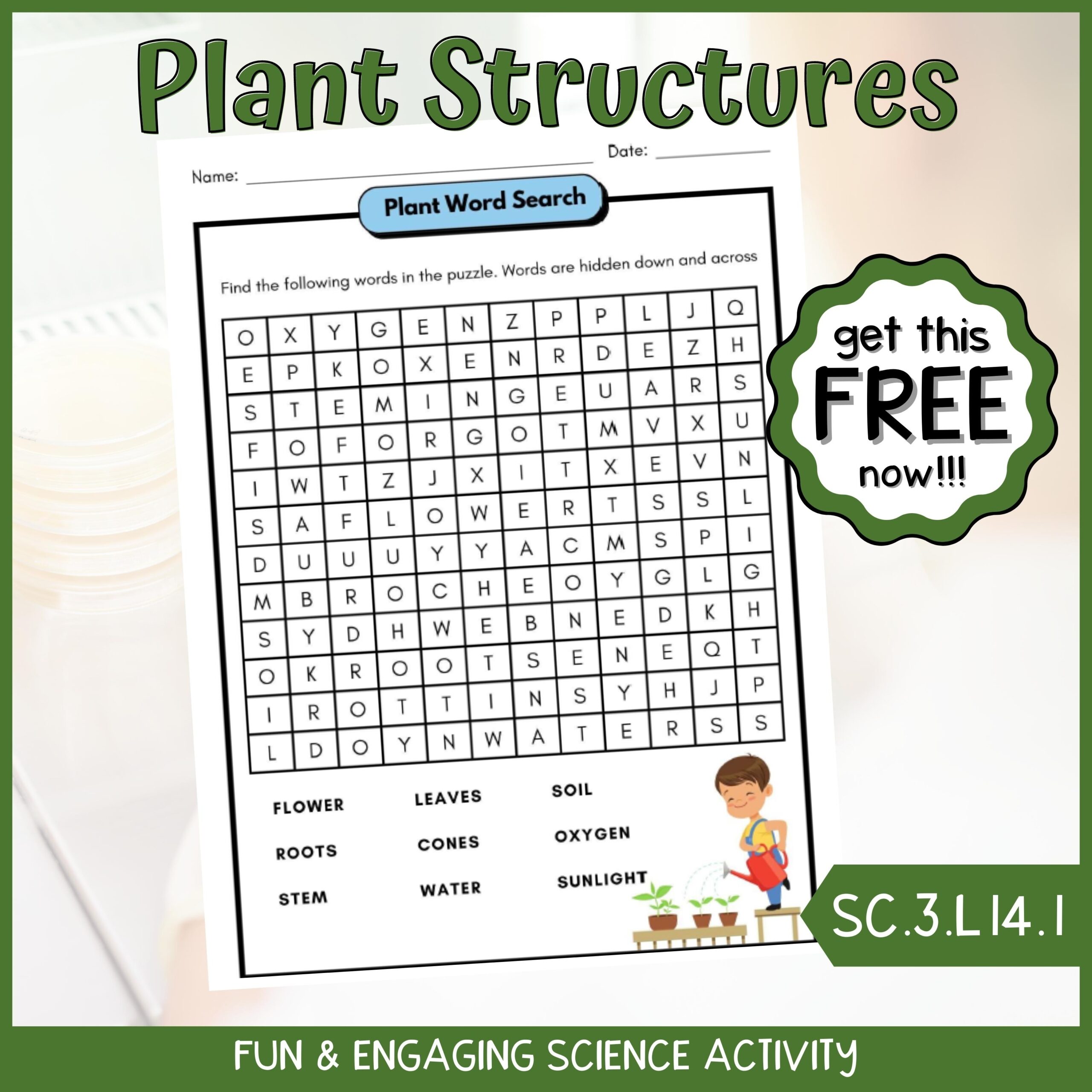 Planting Word Search Printable