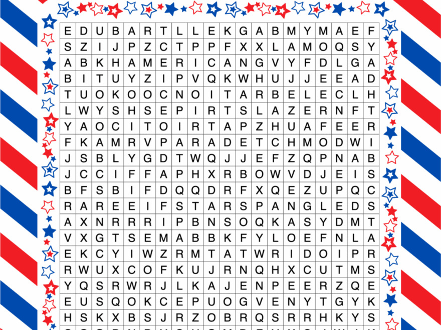 Free Printable 4th Of July Word Search Prudent Penny Pincher