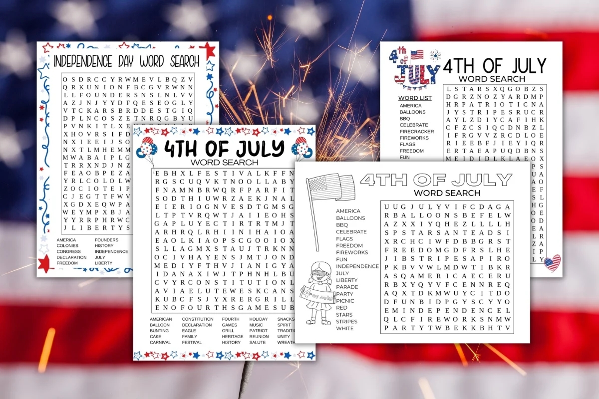 free printable 4th of july word searches