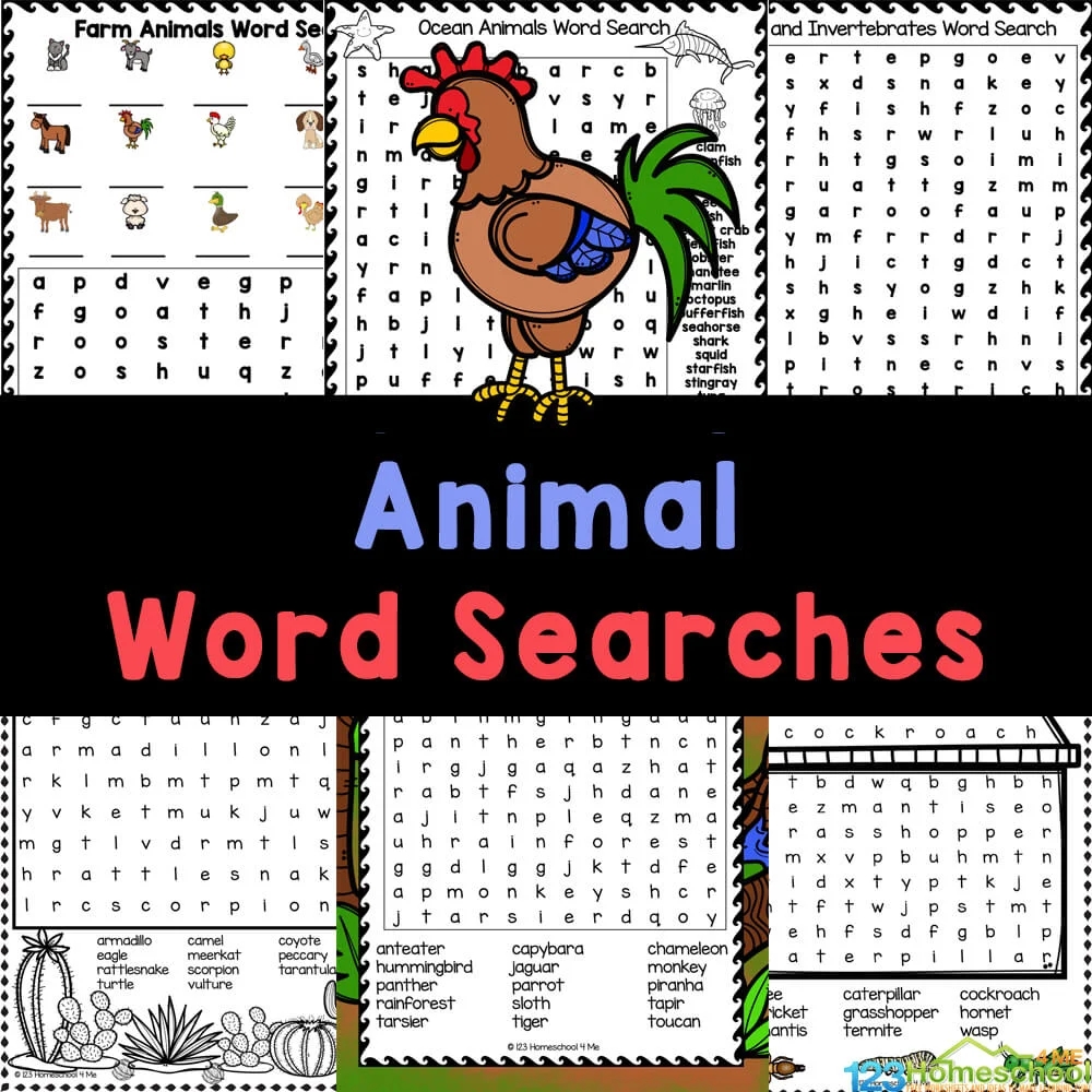 Animal Classification Word Search Printable