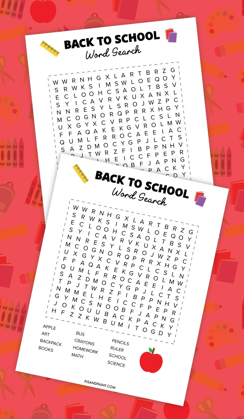 Free Printable Back To School Word Search Pjs And Paint Free Printable Back To School Word Search Pjs And Paint