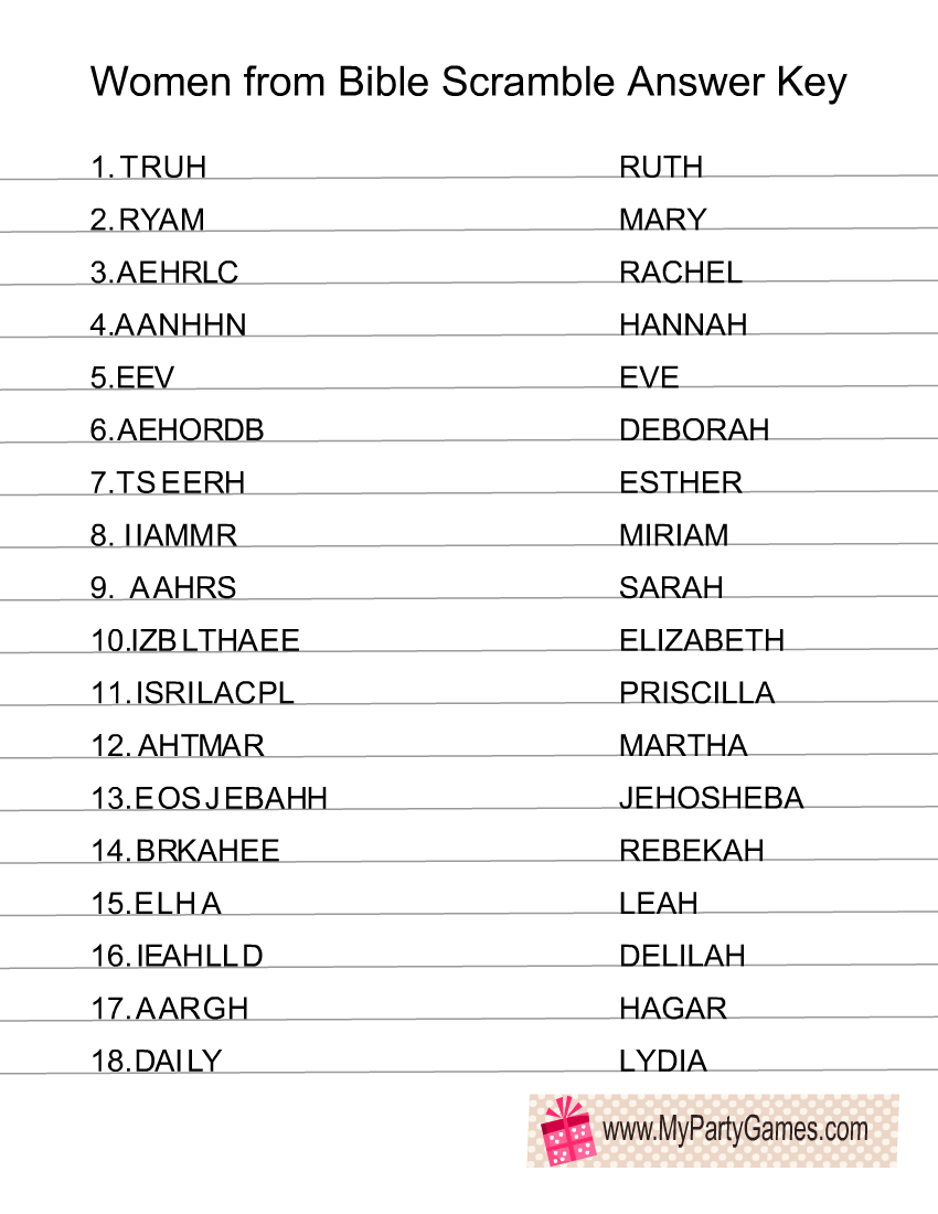 Biblical Word Search Printable