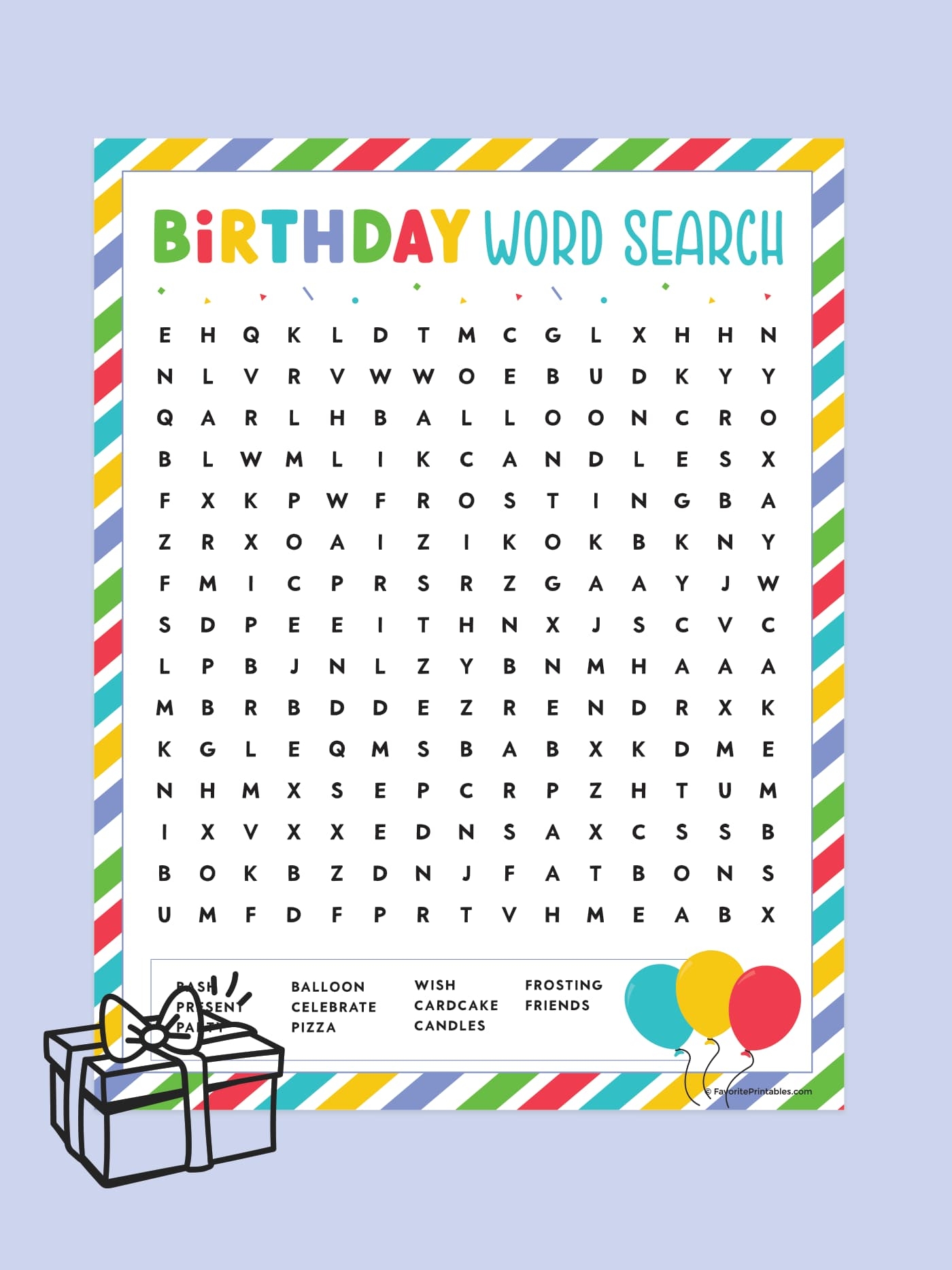 Free Printable Word Searches For Kindergarten