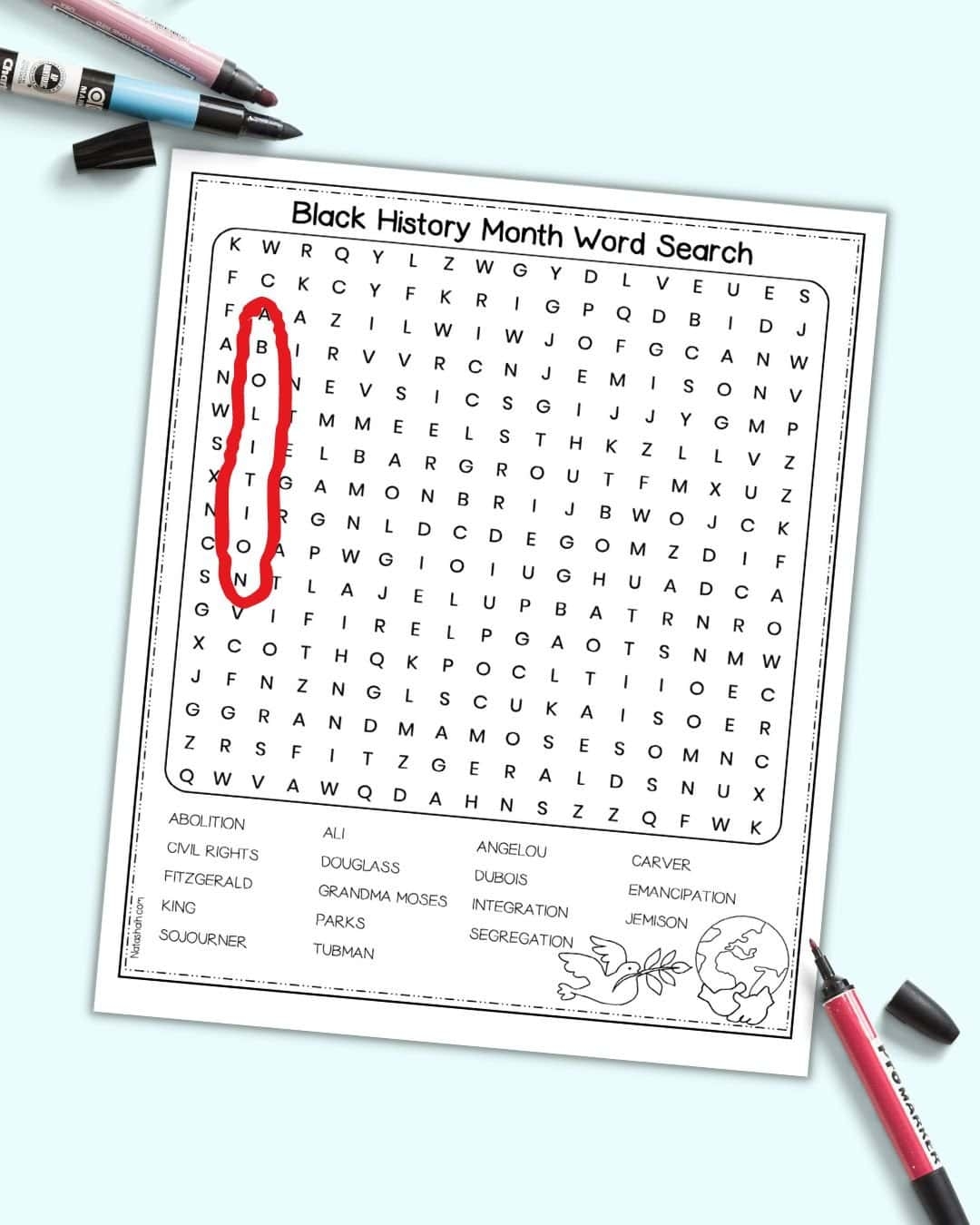 Word Searches African American History Printable Word Searches African American History Printable