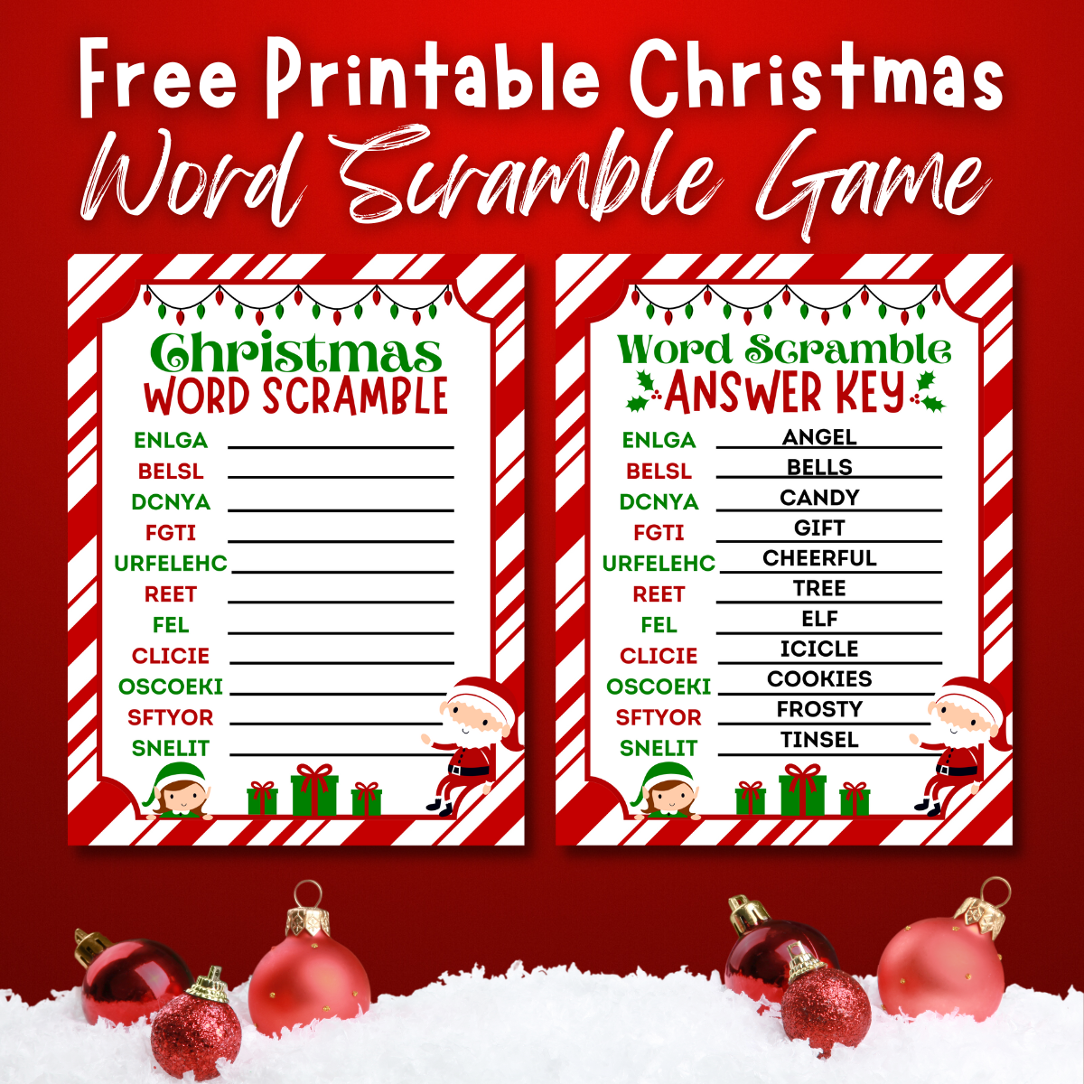 Weihnachten Word Search Printable