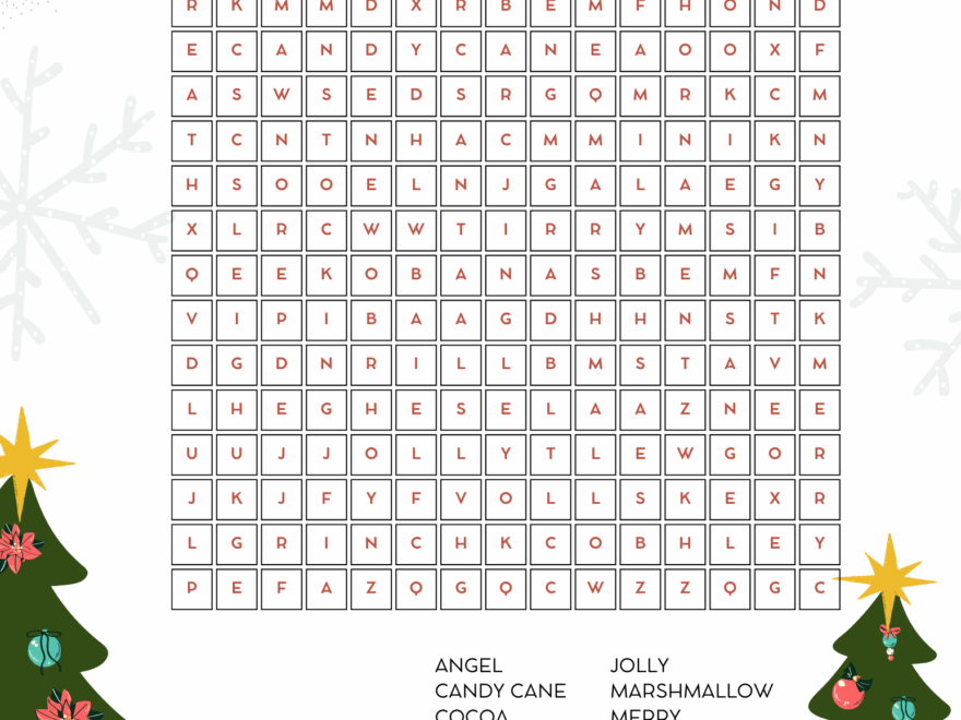 FREE Printable Christmas Word Search For Kids Xoxoerinsmith Worksheets Library