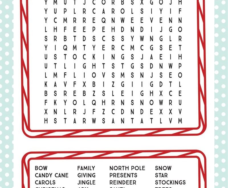 Free Printable Christmas Word Search Puzzle For Kids