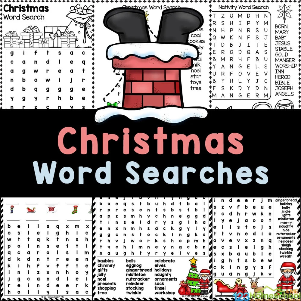 Christmas Word Search Printables For Kids