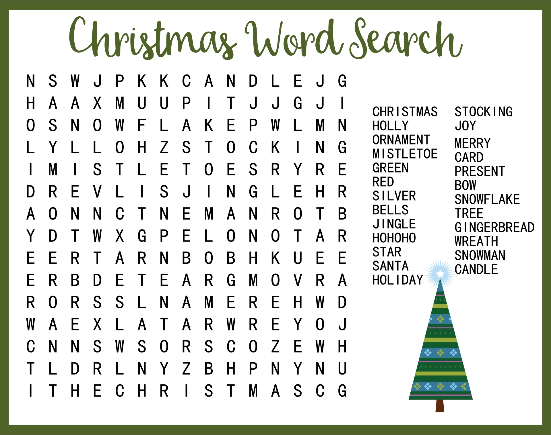 Free Printable Christmas Word Searches Worksheets Library