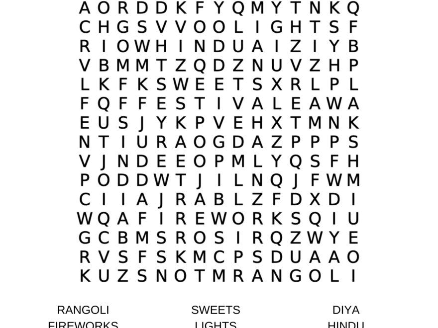 Free Printable Diwali Word Search Classy Mommy
