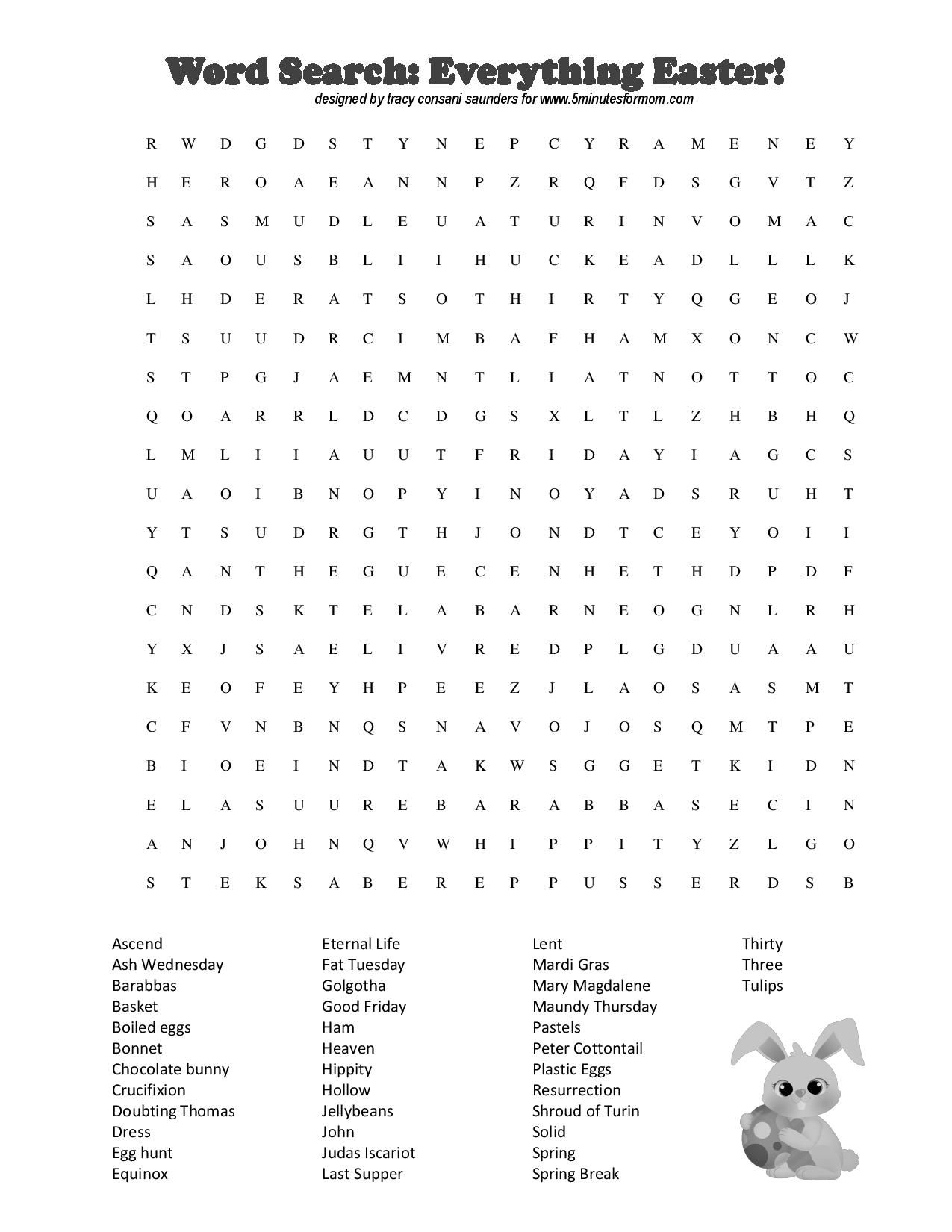 Free Printable Easter Word Search Printable Party Favors