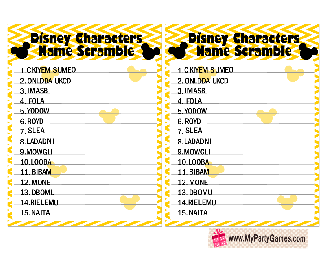 Hard Disney Word Search Printable