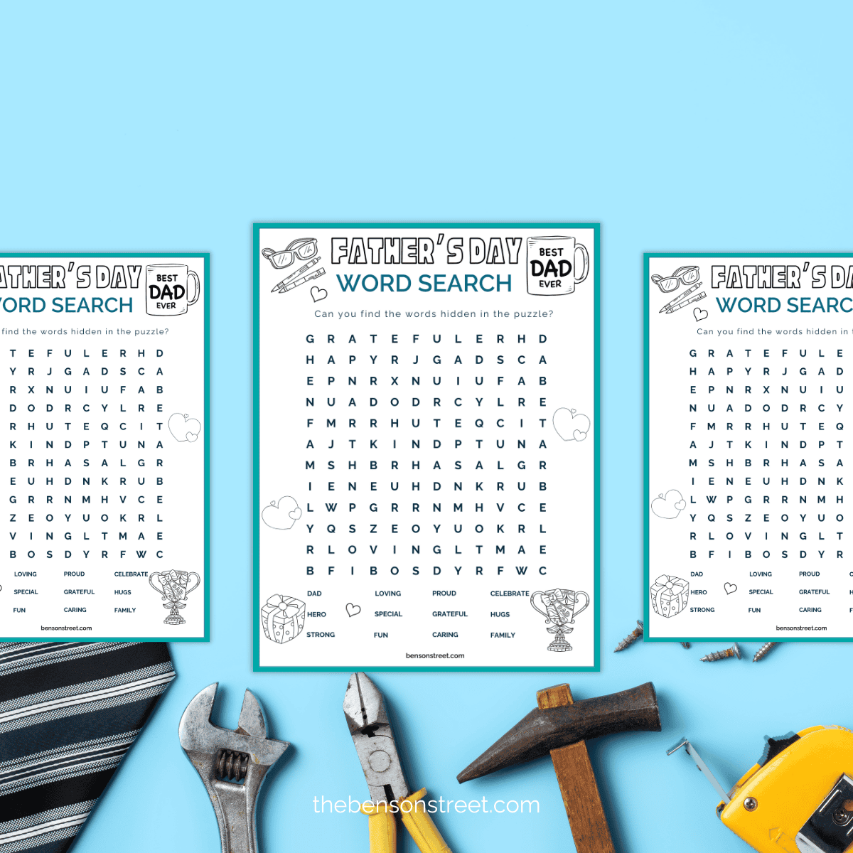 Free Printable Father s Day Word Search Game The Benson Street