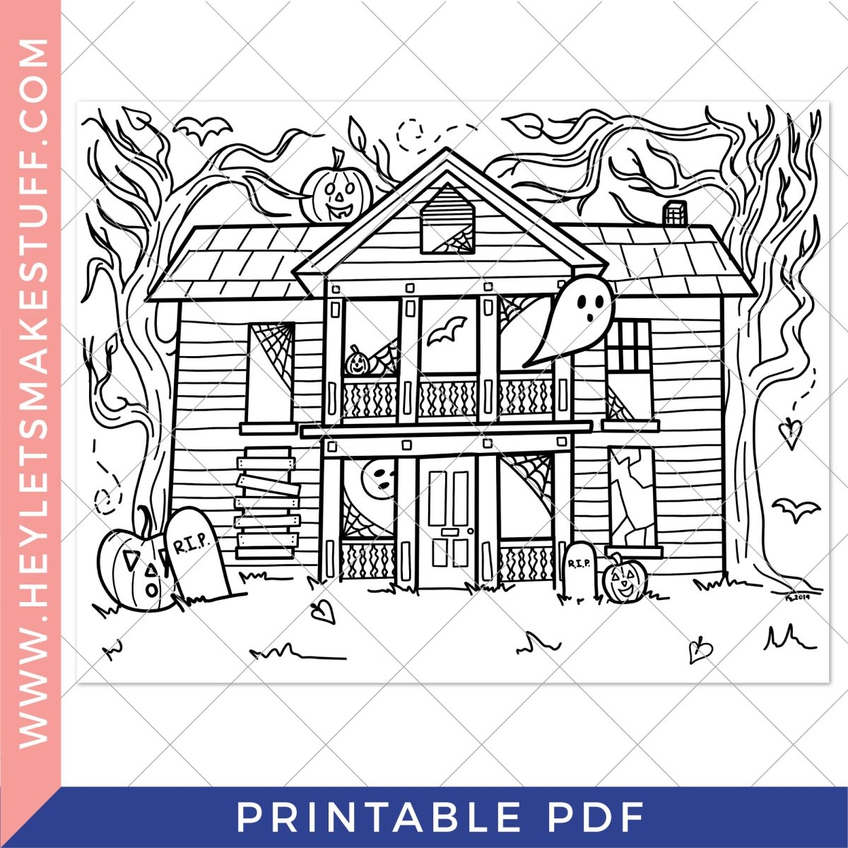 Free Printable Halloween Coloring Page Hey Let s Make Stuff