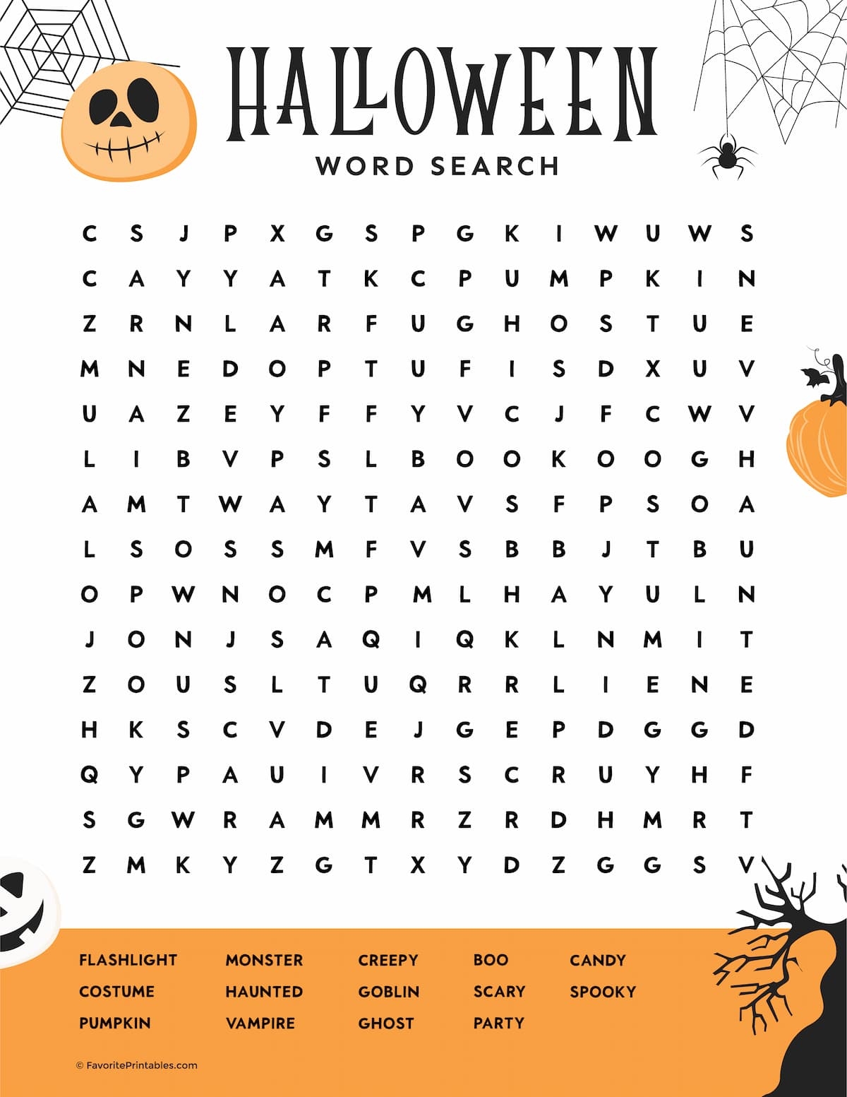 Halloween Word Searches For Kids Printable