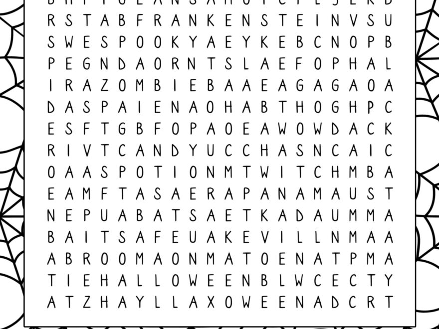 Free Printable Halloween Word Search Paper Trail Design