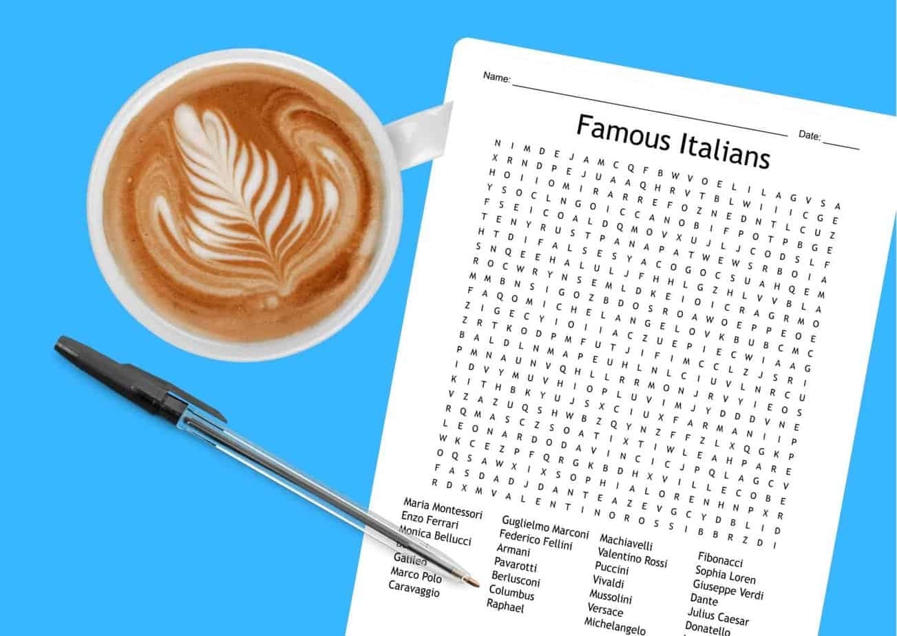 Free Printable Italian Word Search