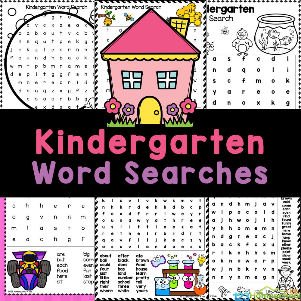 Kindergarten Word Search Printable