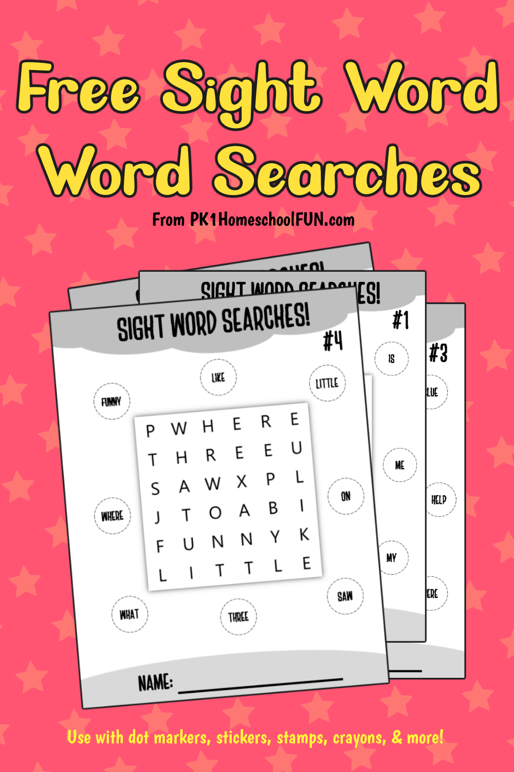 Sight Words Word Search Printables