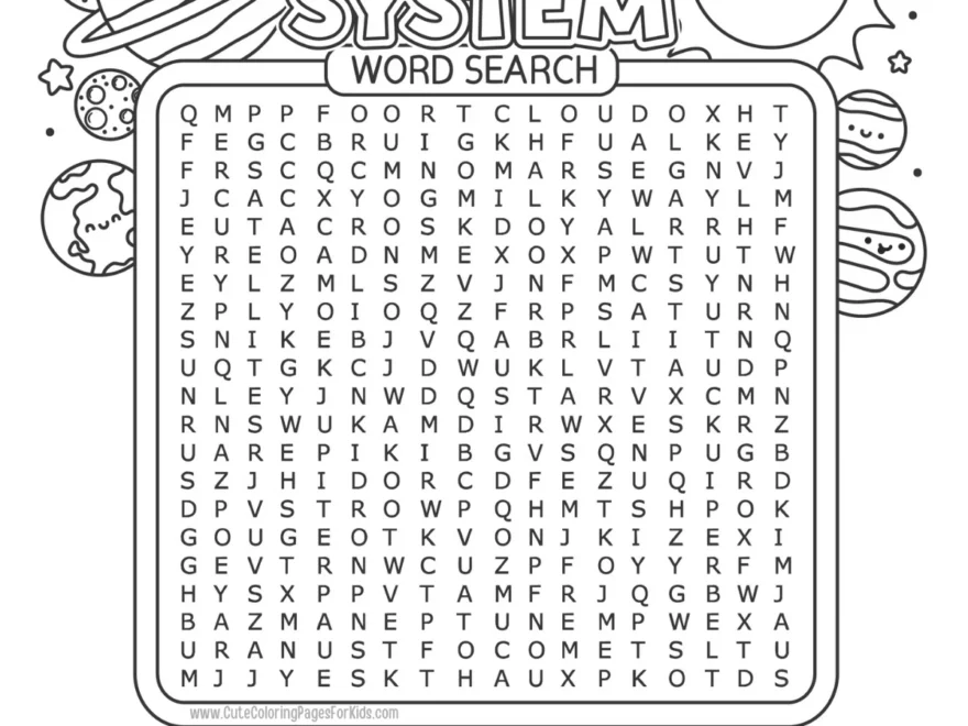 Free Printable Space Word Search For Kids Cute Coloring Pages For Kids