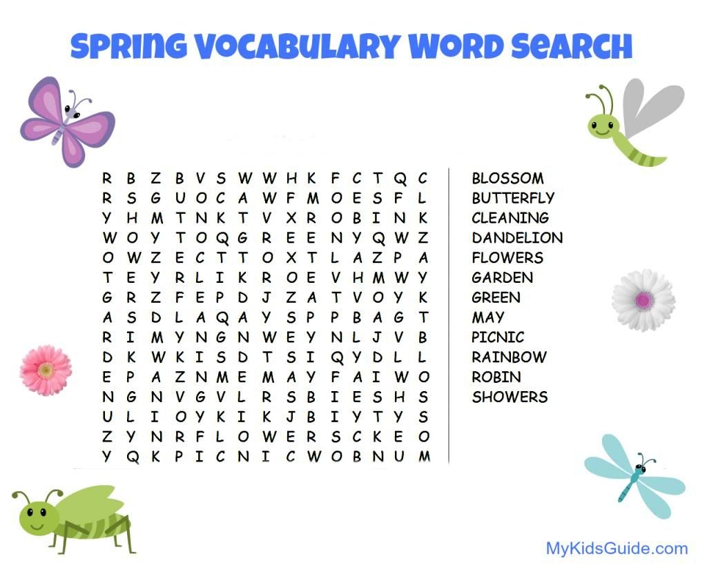 Vocabulary Word Search Printable