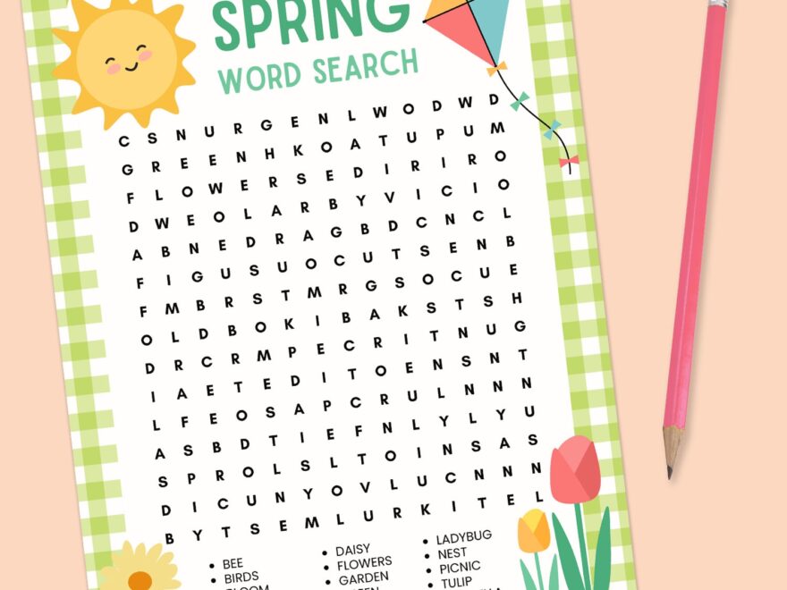 Free Printable Spring Word Search Puzzle Happiness Is Homemade