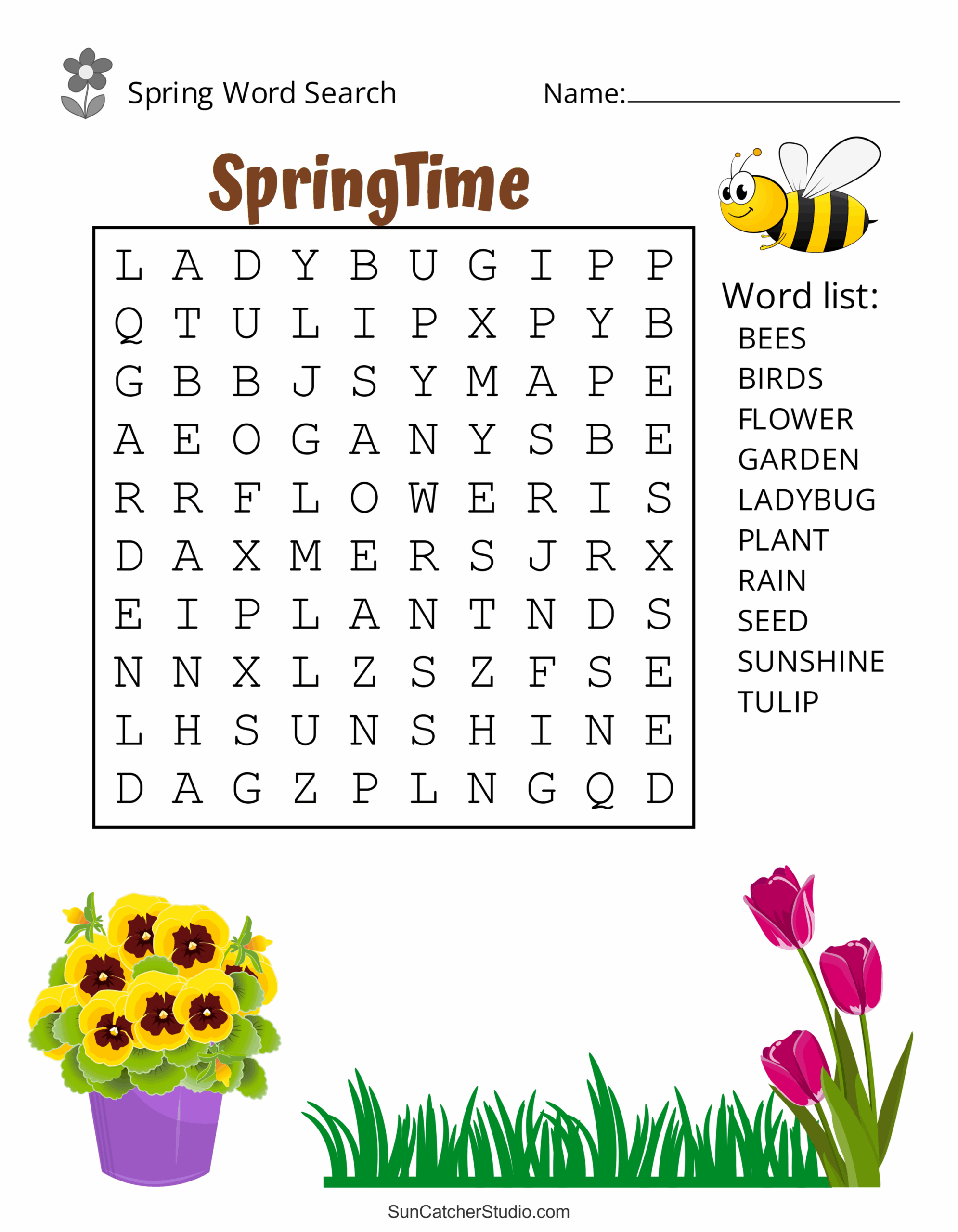 Difficult Printable Bee Word Search