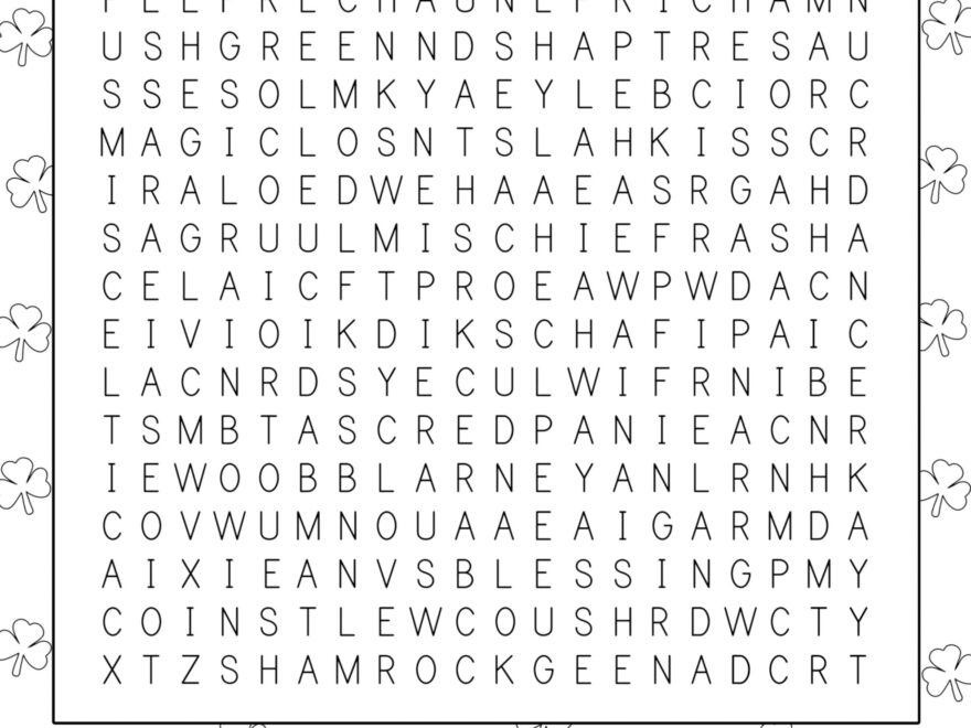Free Printable St Patrick s Day Word Search Paper Trail Design