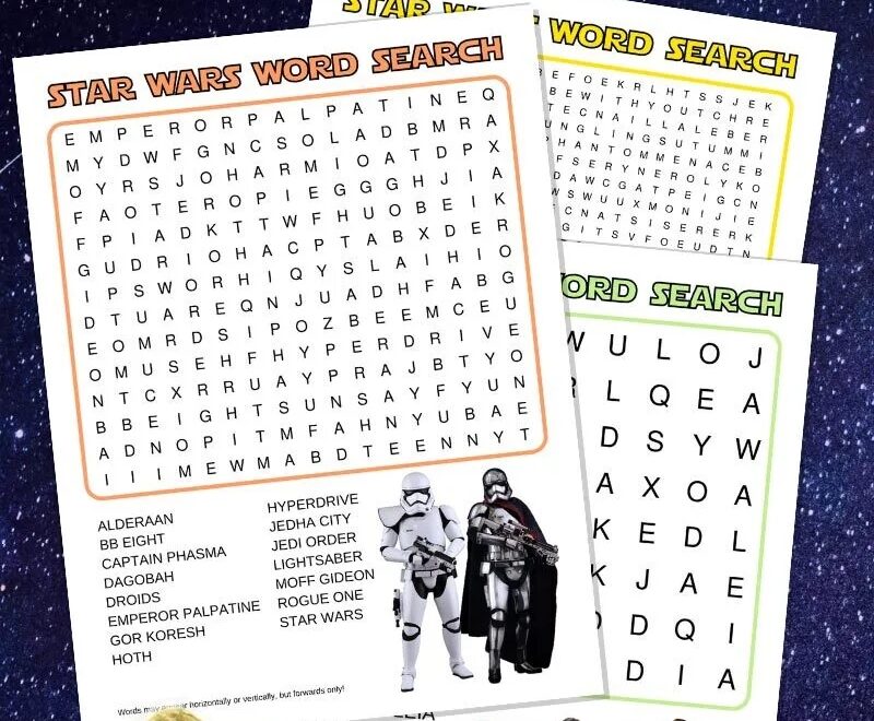 Free Printable Star Wars Word Search Puzzles For May The 4th