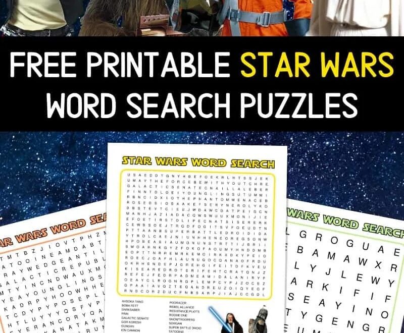 Free Printable Star Wars Word Search Puzzles For May The 4th