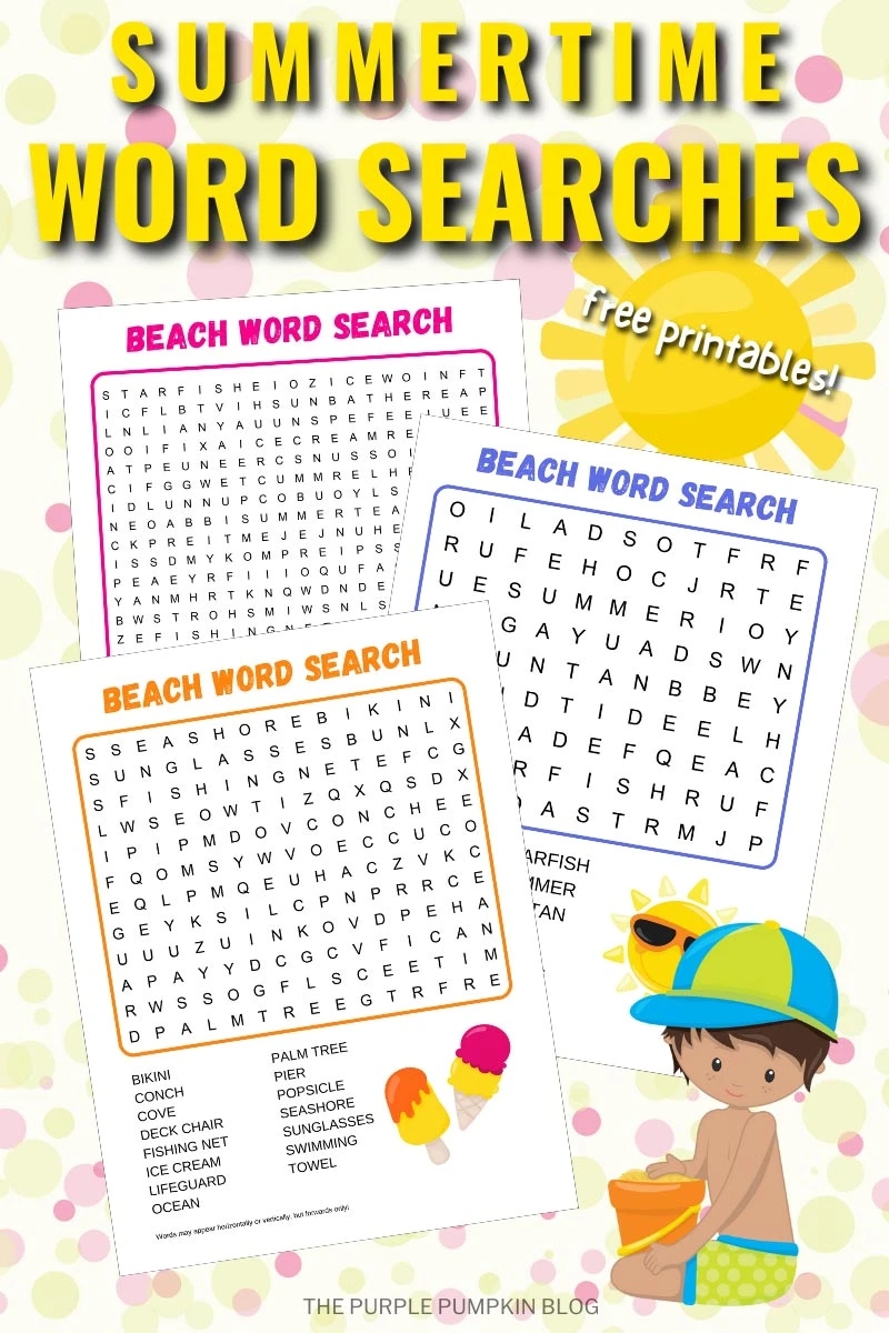 Free Printable Summer Beach Word Search Fun Word Puzzle For Kids 