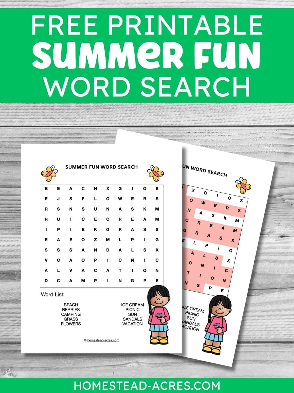 Free Printable Summer Fun Word Search