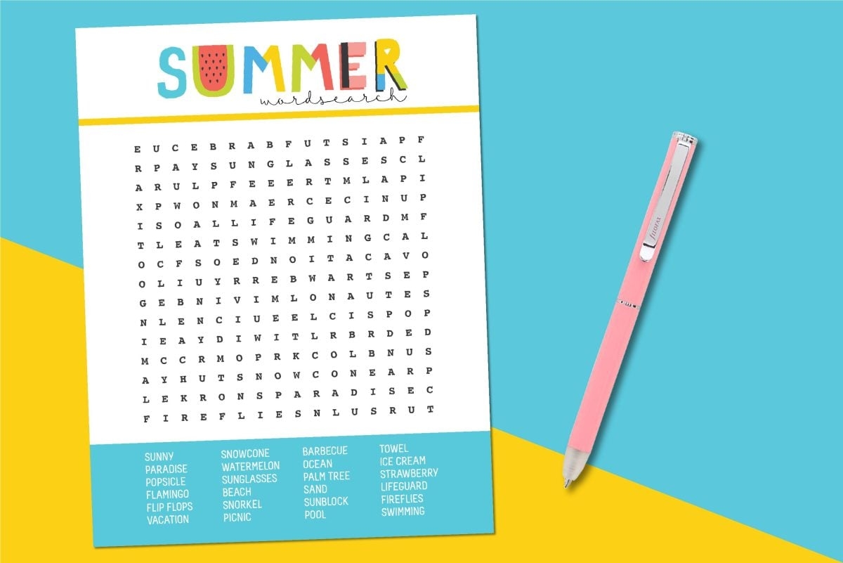 Free Printable Summer Word Search Hey Let s Make Stuff