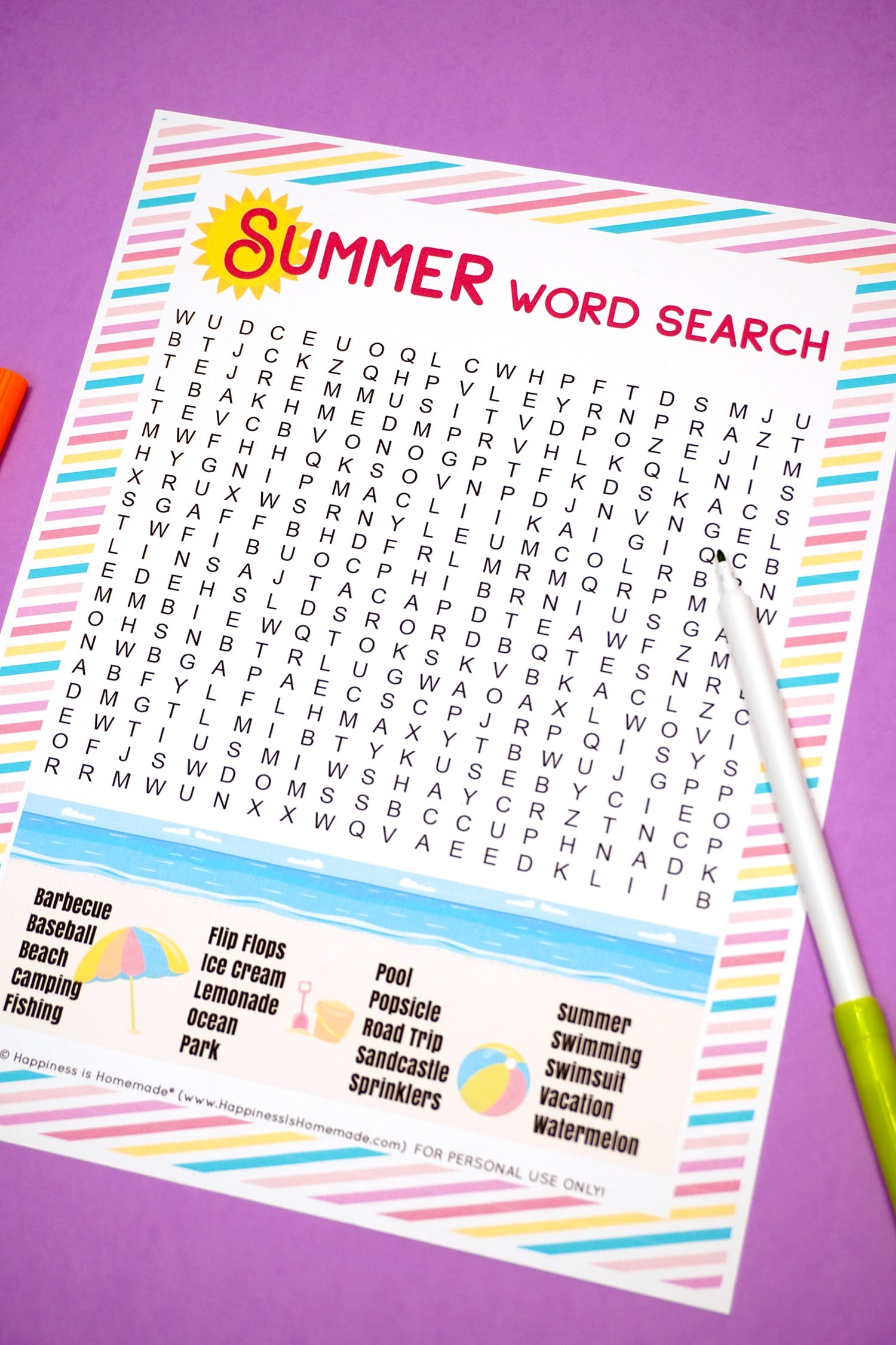 Printable End Of School Word Searches