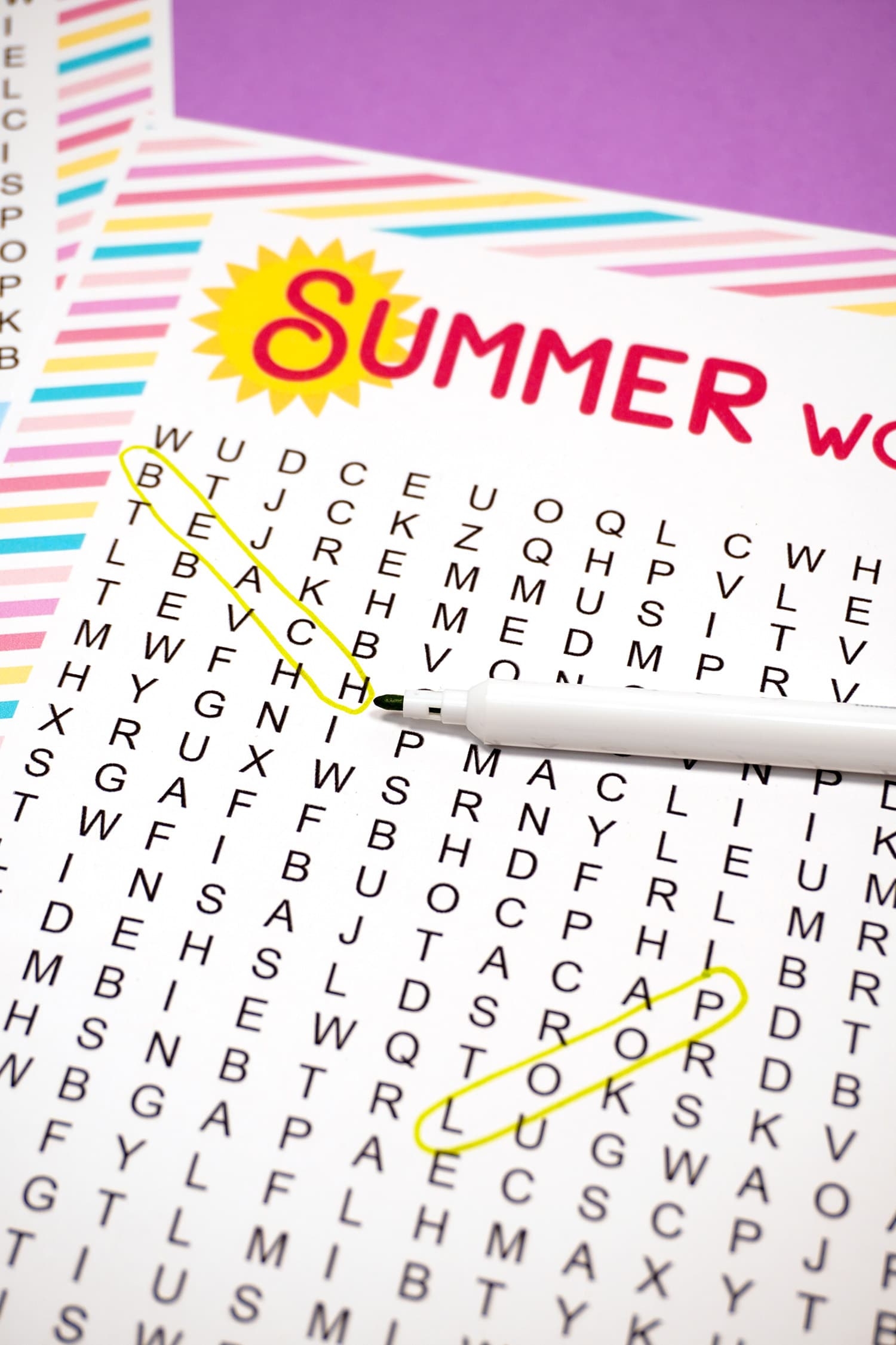 Summer Word Search Free Printables