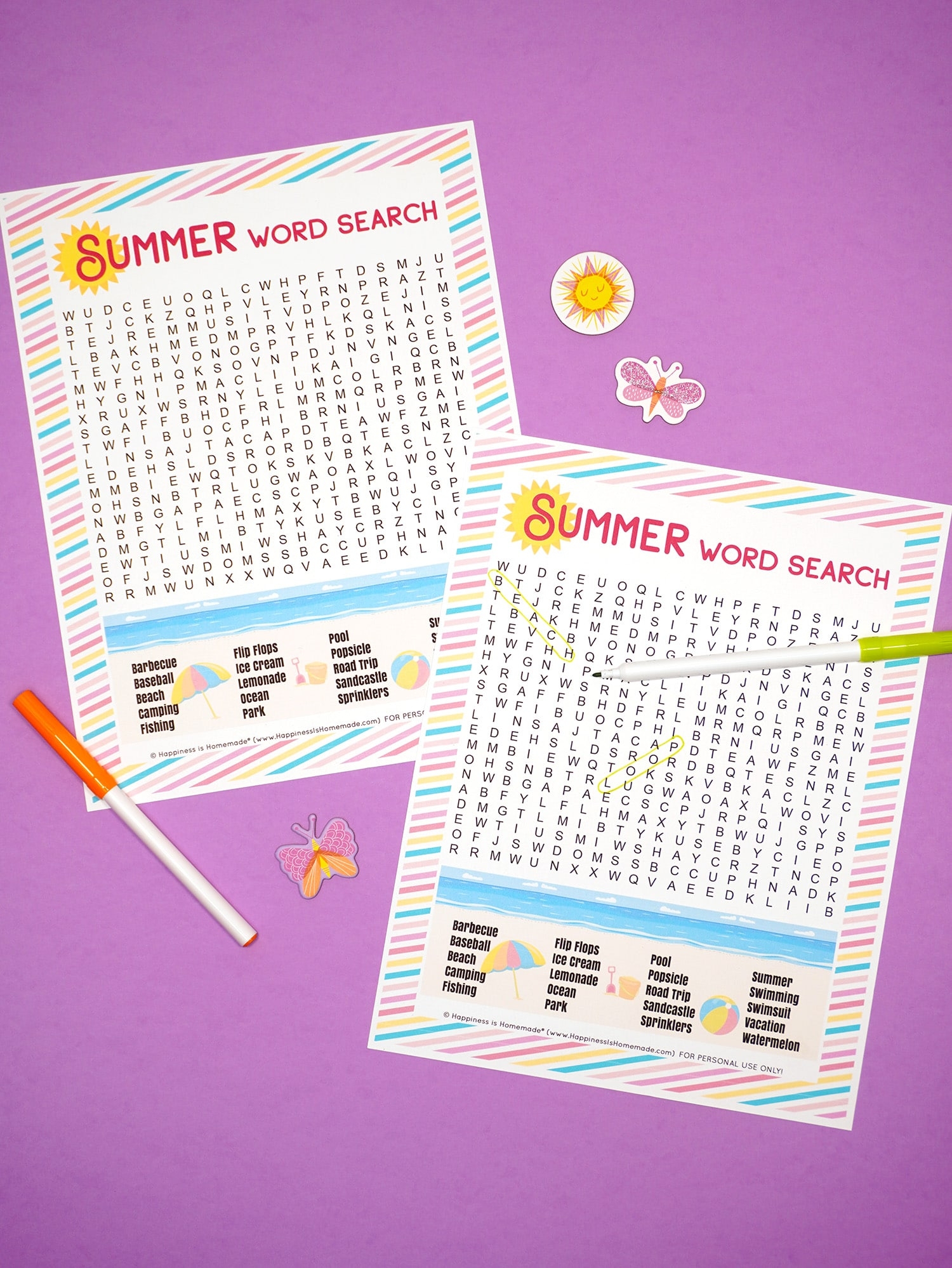 Free Printable Summer Word Search Puzzle Happiness Is Homemade