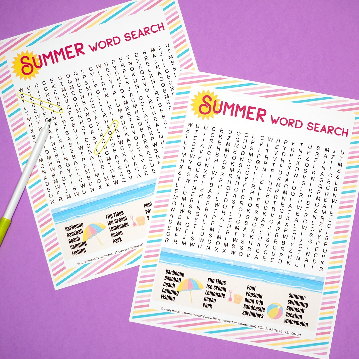 Free Printable Summer Word Search Puzzle Happiness Is Homemade