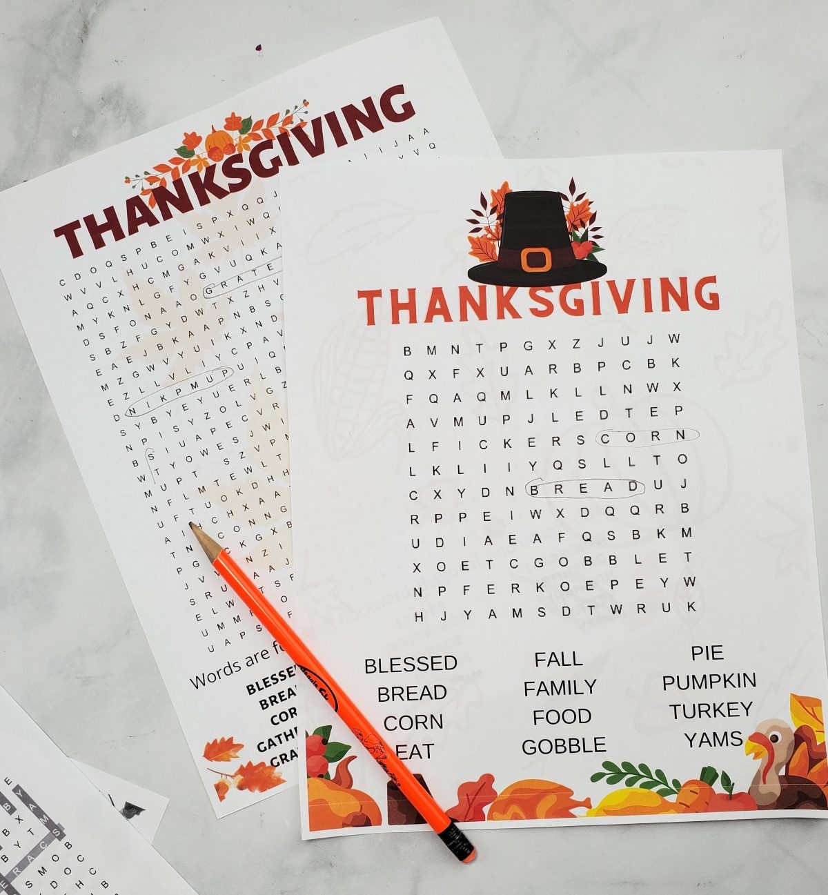 FREE Printable Thanksgiving Word Search 2 Options Leap Of Faith Crafting